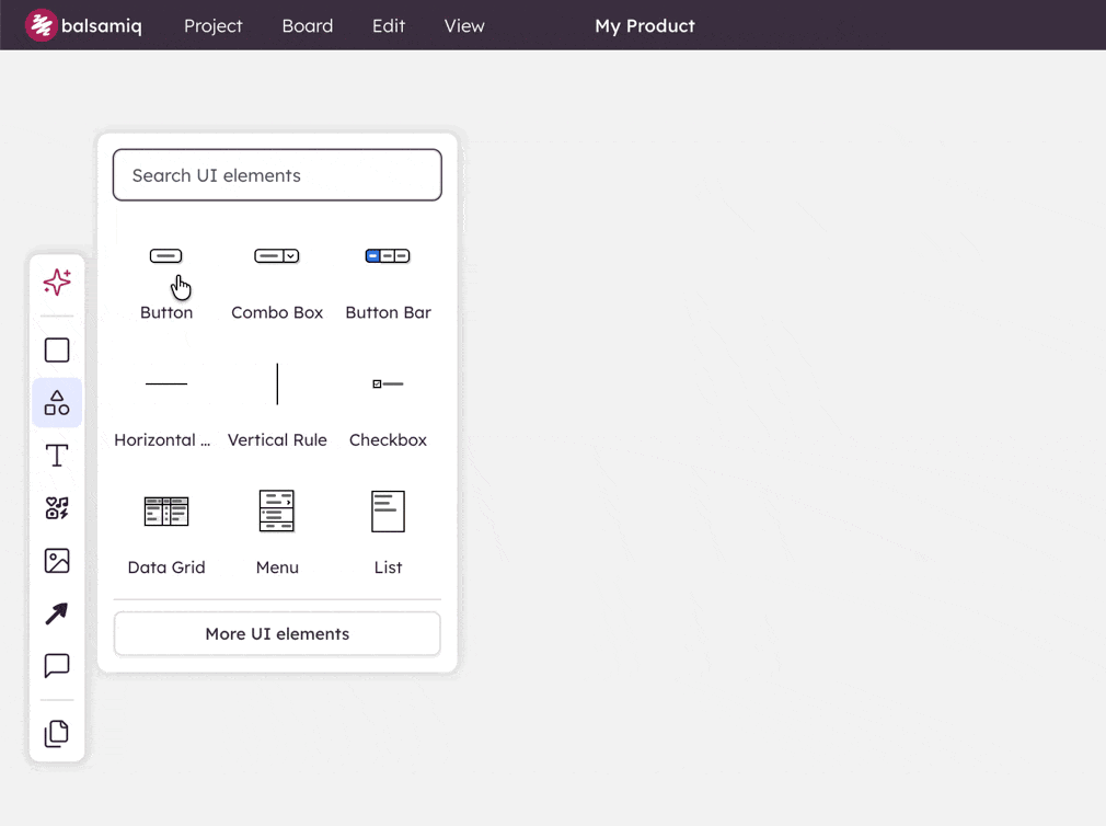 Easy wireframing with Balsamiq's drag and drop UI elements