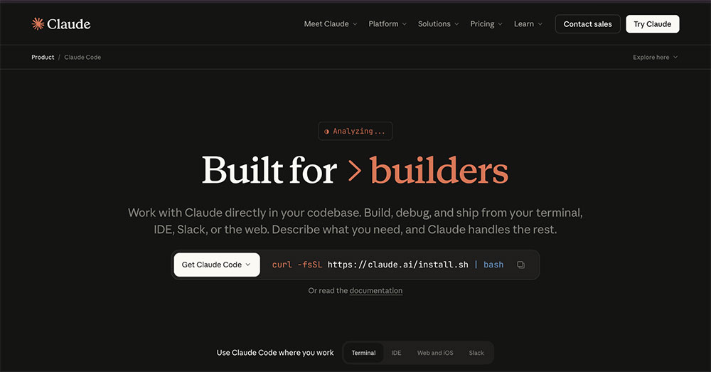 Claude home page