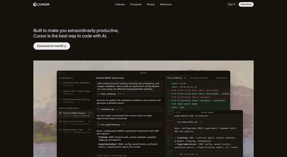 Cursor home page