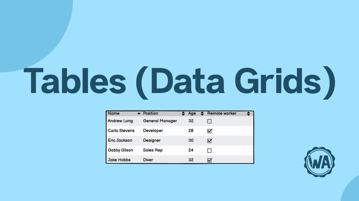 Table guidelines