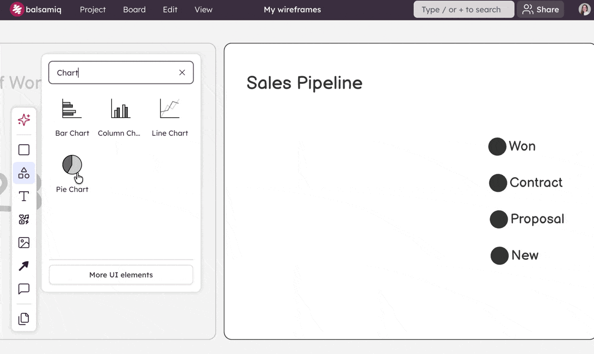 Animation showing easy drag-and-drop in Balsamiq